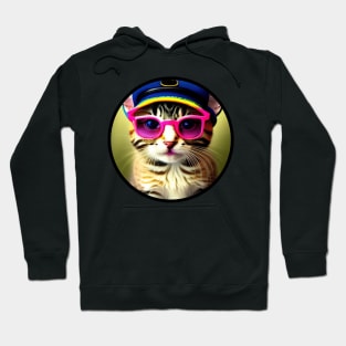 Gatito con gorro y gafas Hoodie